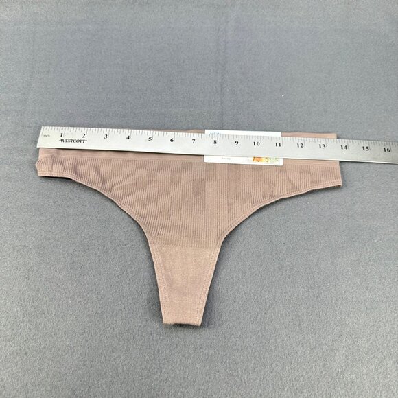 Jockey Generation Womens Sz Large Panty Thong Recycled Seamfree Ribbed Brown New - Picture 7 of 9